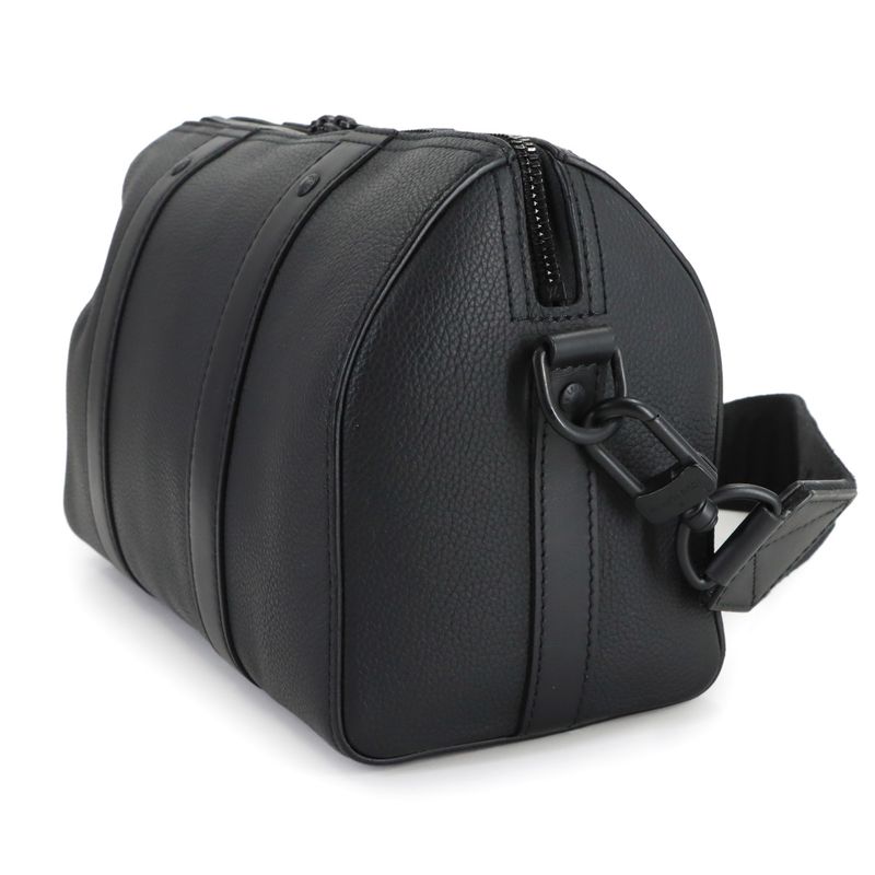 Louis Vuitton City Keepall Shoulder Bag Aerogram Leather Black