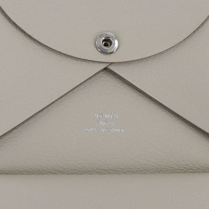 Hermes Calvi Duo Card Case Business Holder Evercolor Beton