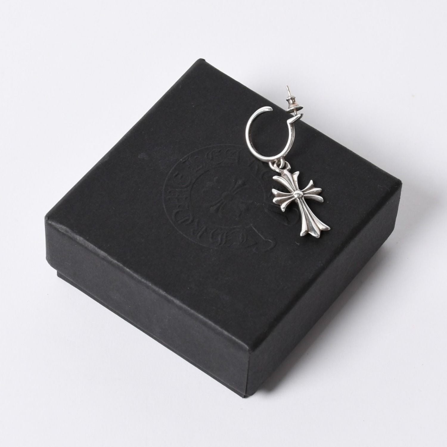 Chrome Hearts 1 Ball Tiny CH Cross Charm Single Earrings 5.2 925 Sterling