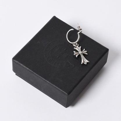 Chrome Hearts 1 Ball Tiny CH Cross Charm Single Earrings 5.2 925 Sterling