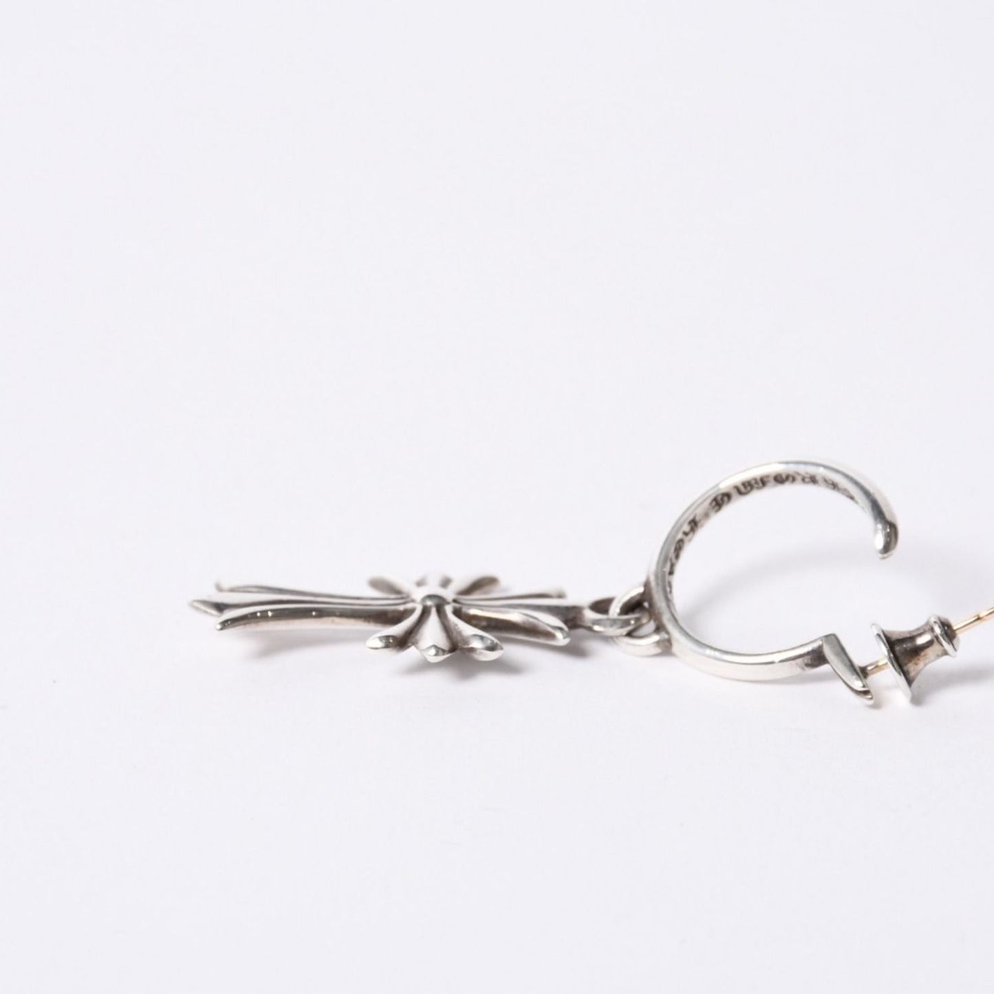 Chrome Hearts 1 Ball Tiny CH Cross Charm Single Earrings 5.2 925 Sterling — view 6