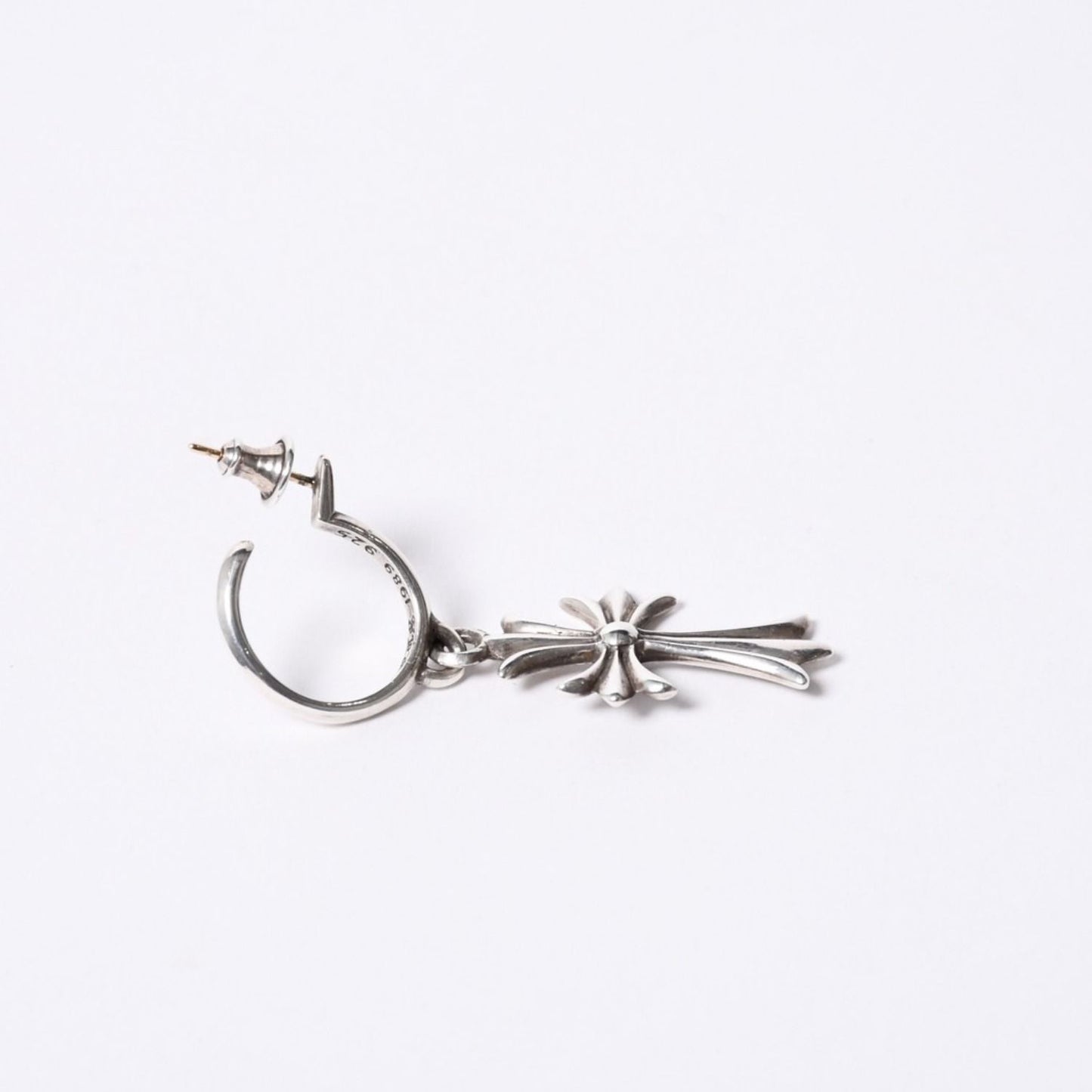 Chrome Hearts 1 Ball Tiny CH Cross Charm Single Earrings 5.2 925 Sterling — view 4