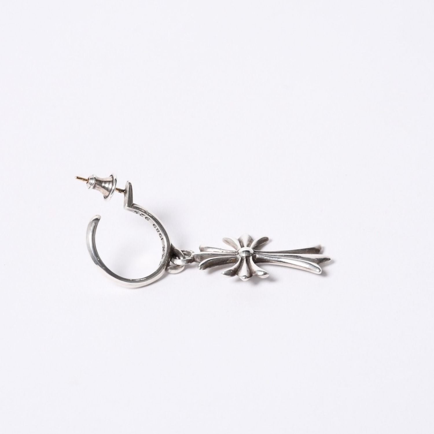 Chrome Hearts 1 Ball Tiny CH Cross Charm Single Earrings 5.2 925 Sterling — view 4