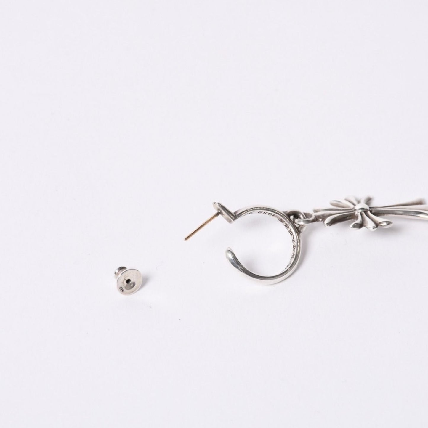 Chrome Hearts 1 Ball Tiny CH Cross Charm Single Earrings 5.2 925 Sterling — view 7
