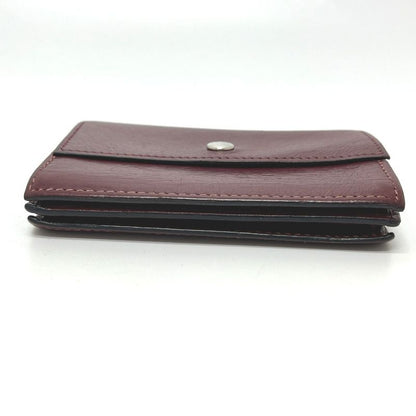 Hermes Card Case Series Leather Rouge Ash Silver