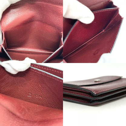 Hermes Card Case Series Leather Rouge Ash Silver