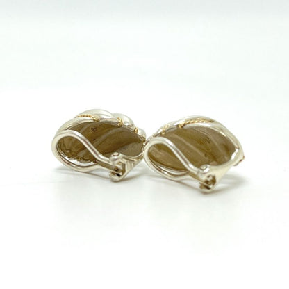 Tiffany & Co Earrings Twist Loop Dome Silver Gold