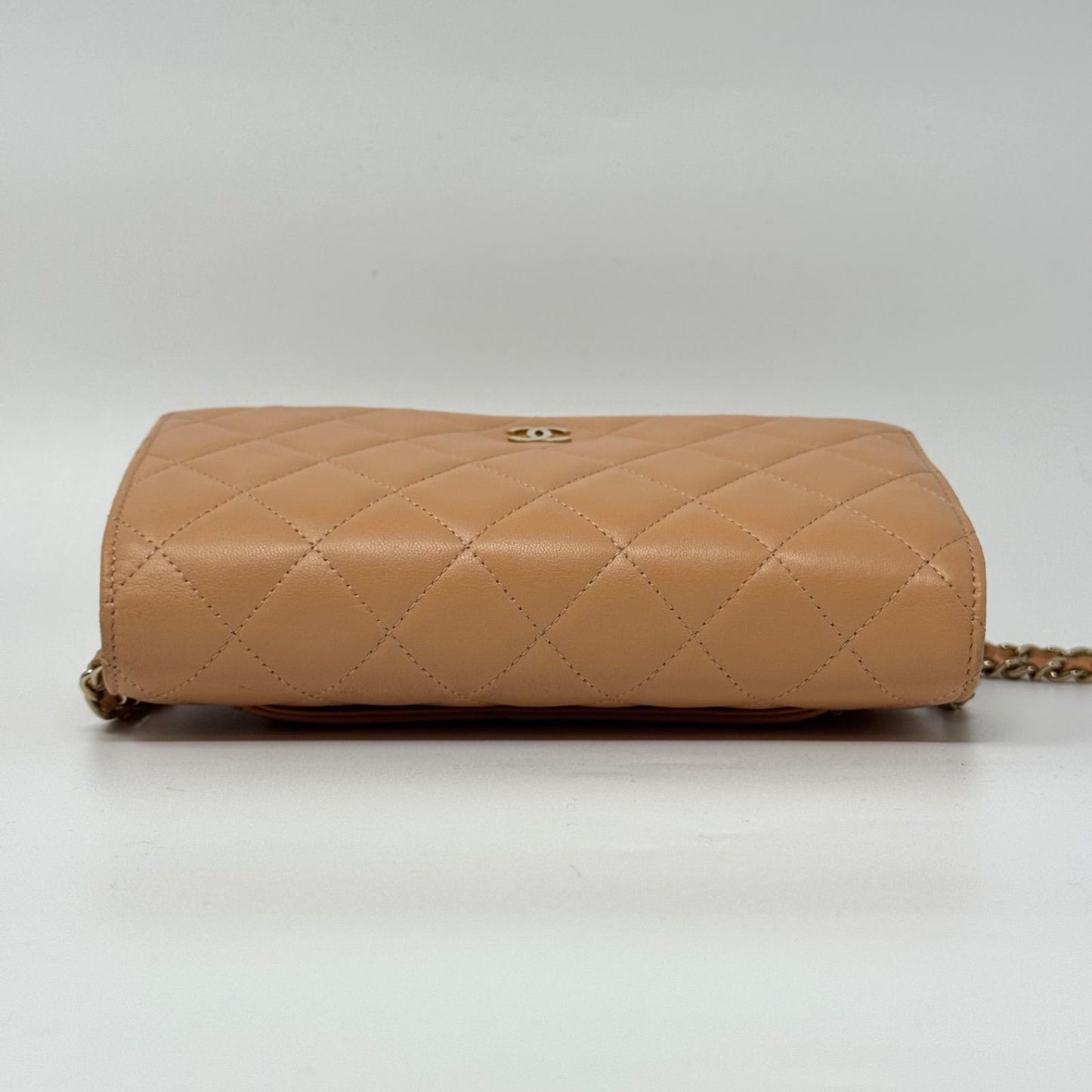 Chanel Large Shoulder Bag Lambskin Quilted CC Logo Gold Chain with Shield — view 5