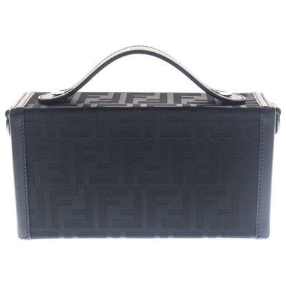 Fendi Baguette Soft Trunk 2-Way Shoulder Bag Black Leather Silver