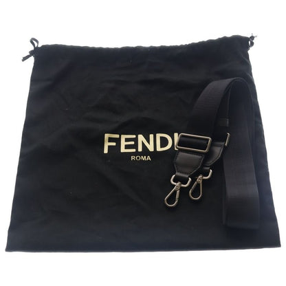 Fendi Baguette Soft Trunk 2-Way Shoulder Bag Black Leather Silver