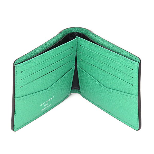 Louis Vuitton Portefeuille Calf Monogram Eclipse Bamboo Green Bifold Wallet