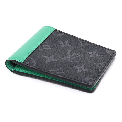 Louis Vuitton Portefeuille Calf Monogram Eclipse Bamboo Green Bifold Wallet