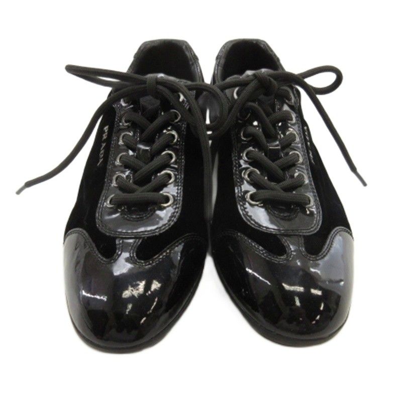Prada Sports Sport Logo Velour Shoes Sneakers Black 35.5