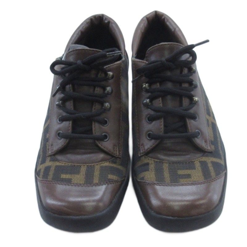Fendi Zucca Pattern Sneakers Brown 36