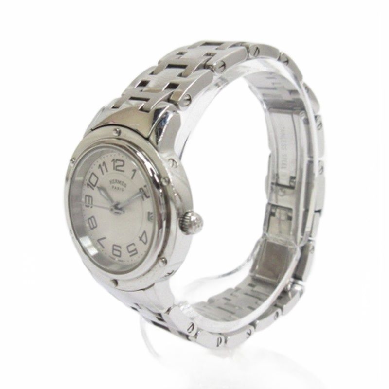 Hermes Clipper Watch Quartz White Dial