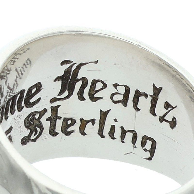 Chrome Hearts Heart in Band P Dmnd in Pave Diamond Silver Ring