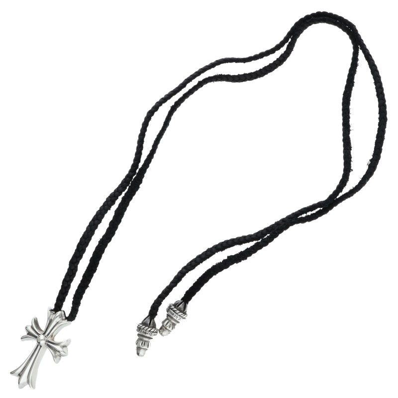 Chrome Hearts CH Crs Sml BC Small CH Cross Boro Chip Silver Necklace