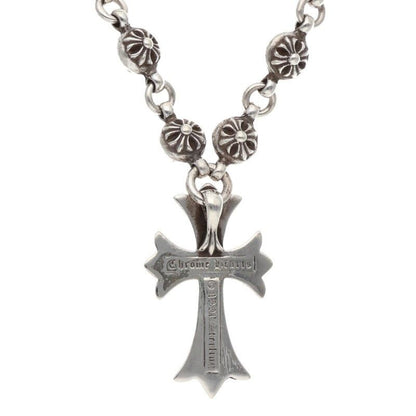 Chrome Hearts 1 Crsbl Chn Sml CH Crs Cross Ball Chain Small CH Silver Necklace