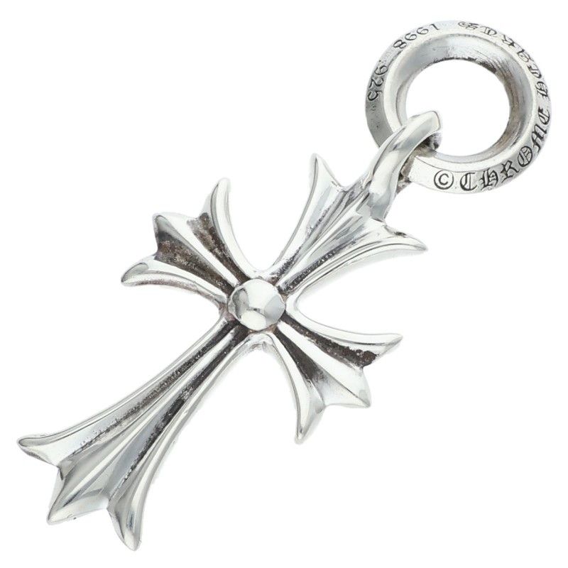 Chrome Hearts Tiny CH Cross Charm Silver Necklace Top