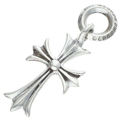 Chrome Hearts Tiny CH Cross Charm Silver Necklace Top