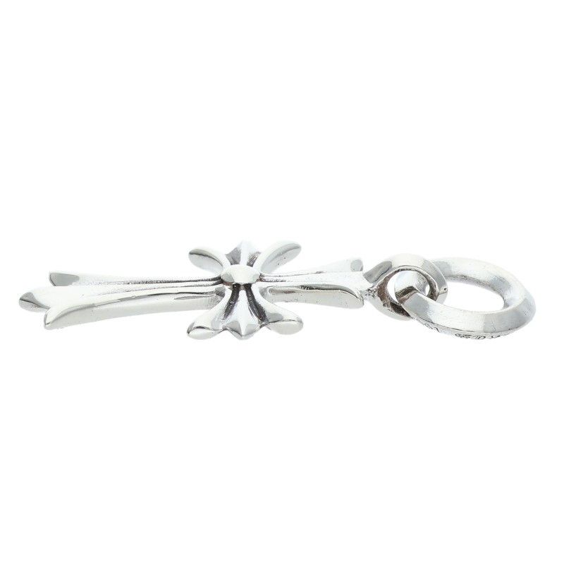 Chrome Hearts Tiny CH Cross Charm Silver Necklace Top