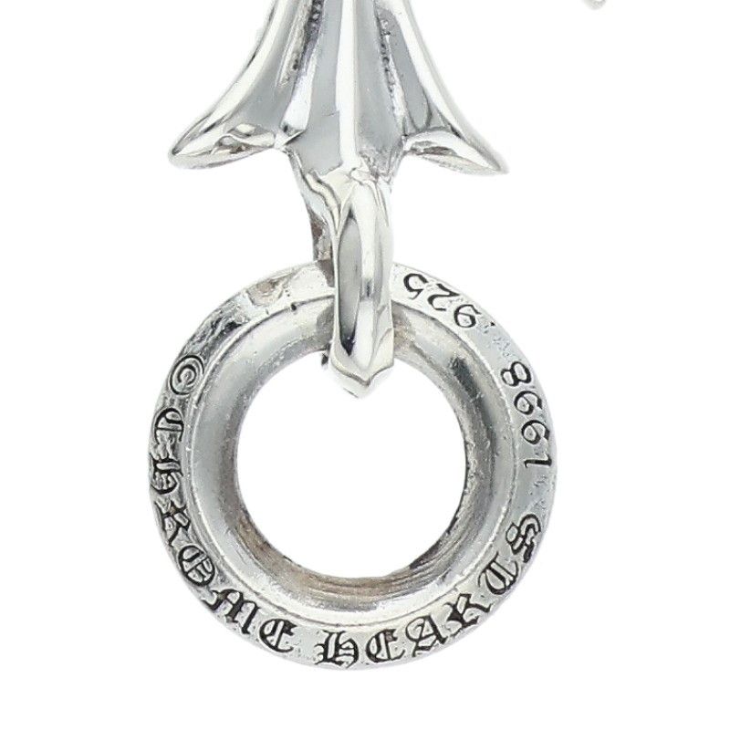 Chrome Hearts Tiny CH Cross Charm Silver Necklace Top