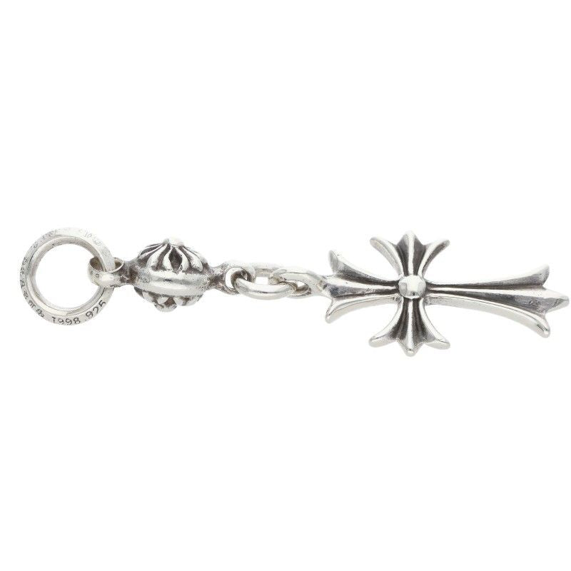Chrome Hearts Tny CH Crs 1 Ball Tiny Ch Cross Charm Silver Necklace Top