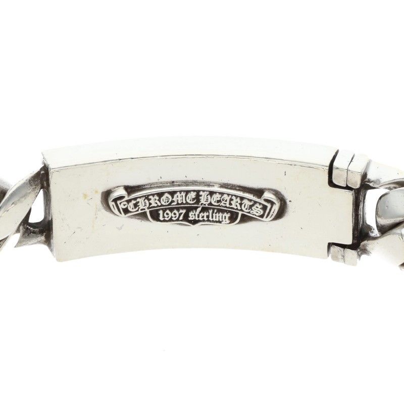 Chrome Hearts ID Floral Crs Cross ID Classic Silver Bracelet