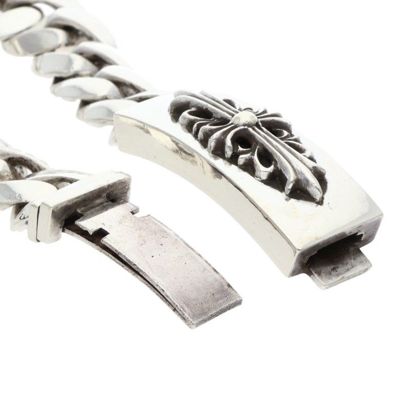 Chrome Hearts ID Floral Crs Cross ID Classic Silver Bracelet