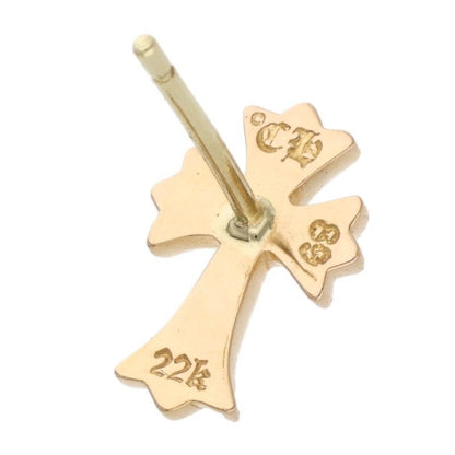 Chrome Hearts 22k CH Crss 2 Fat CH Cross Fat Stud Gold Earrings