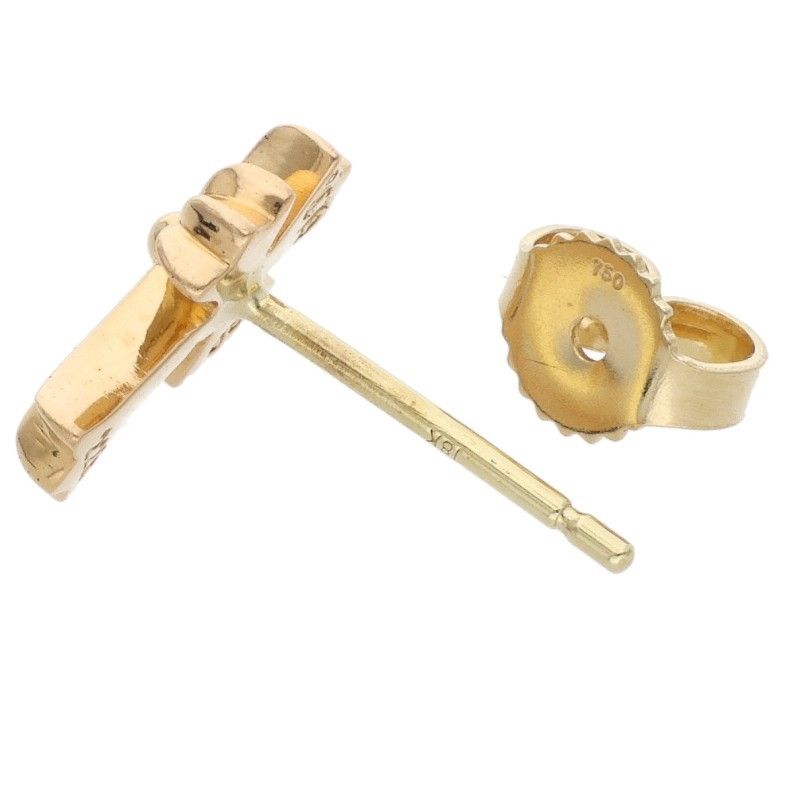 Chrome Hearts 22k CH Crss 2 Fat CH Cross Fat Stud Gold Earrings