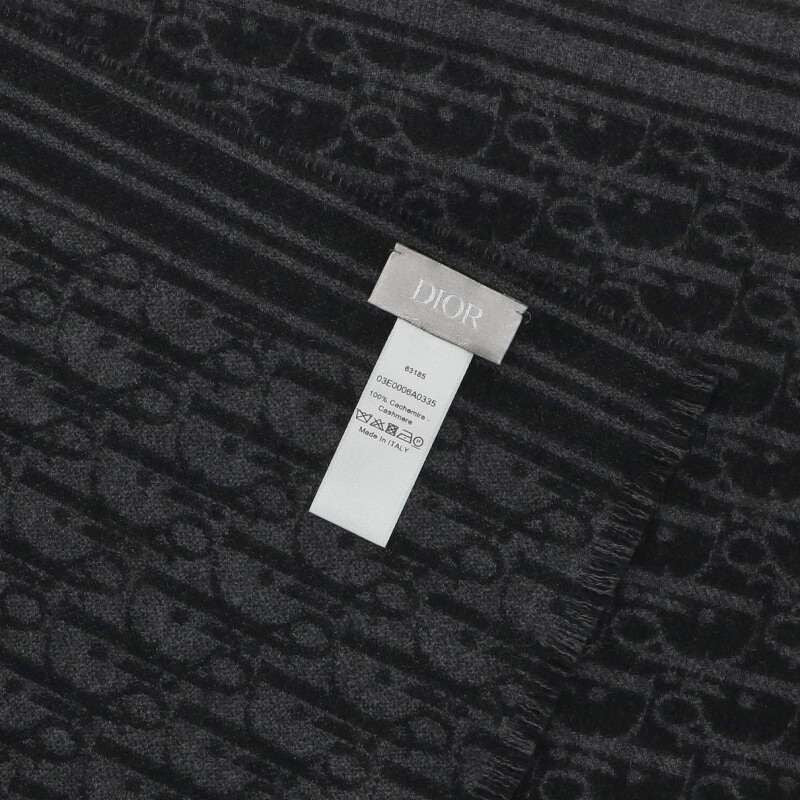 Dior Homme Oblique Dark Pattern Cashmere Scarf