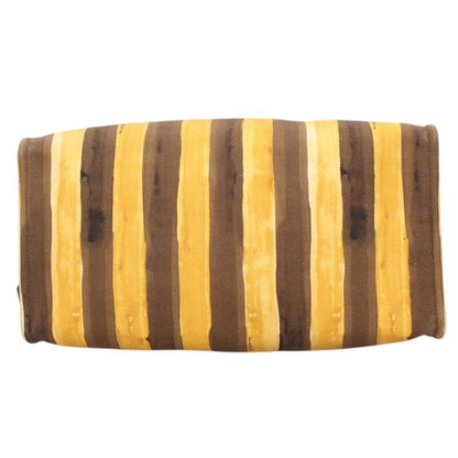Fendi Ohf Striped Canvas Leather Handle Shoulder Tote