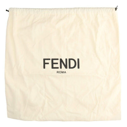Fendi Ohf Striped Canvas Leather Handle Shoulder Tote
