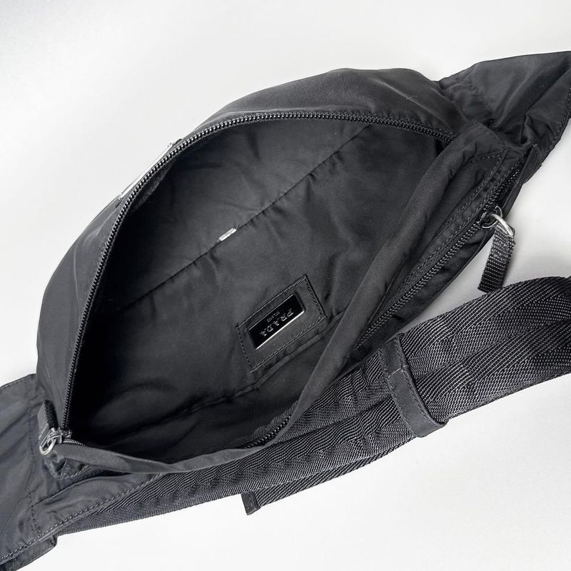 Prada Triangle Logo Belt Bag Nylon Black