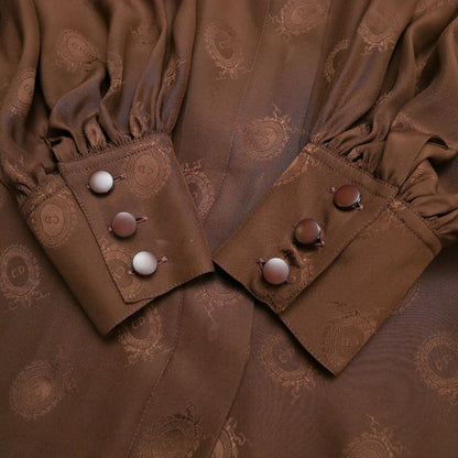 Dior Vintage Long Sleeve Shirt M Silk Satin Cdlogo