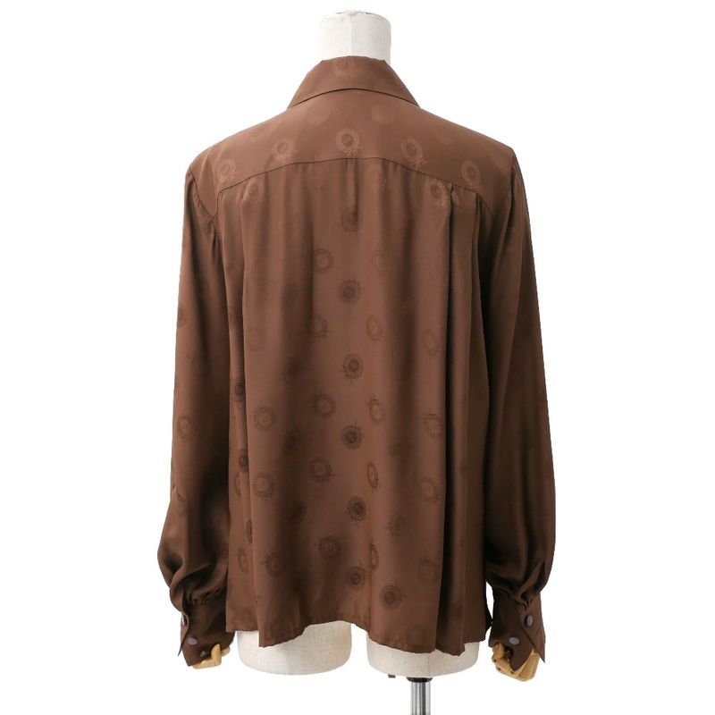 Dior Vintage Long Sleeve Shirt M Silk Satin Cdlogo