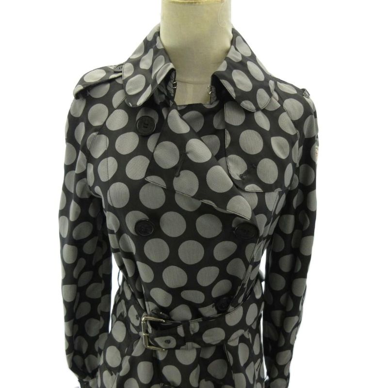 Moncler 365 Comme Des Garcons Nylon Trench Coat Dot Pattern Belt Mid Length 0
