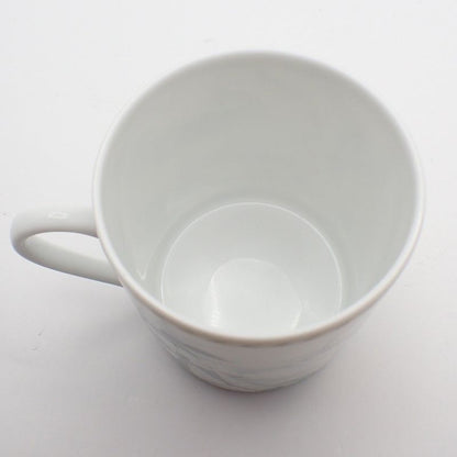 Hermes Cup and Saucer Patch Work Gust of Wind Ceramic White Green Hat