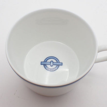 Hermes Chaine D'ancre Cup and Saucer White Hat
