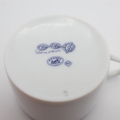 Hermes Chaine D'ancre Cup and Saucer White Hat