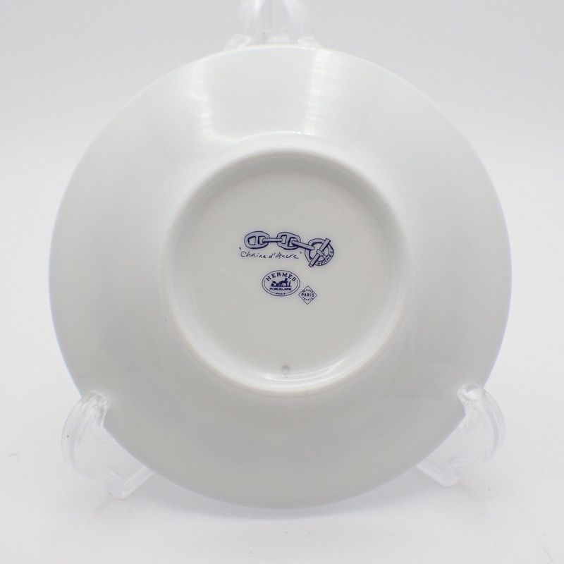 Hermes Chaine D'ancre Cup and Saucer White Hat