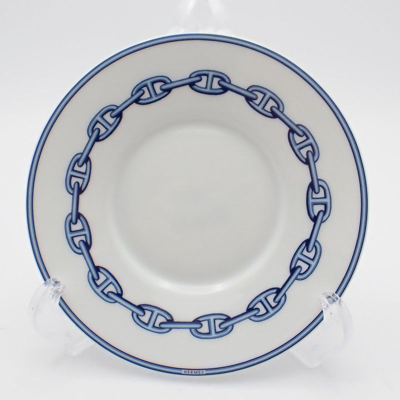 Hermes Chaine D'ancre Cup and Saucer White Hat