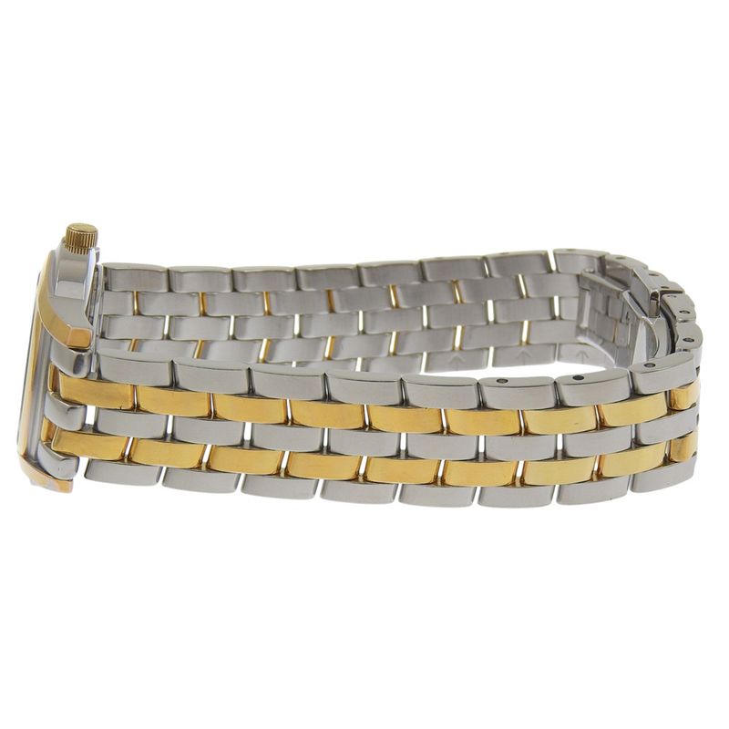 Gucci Stainless Steel Gold Plated Quartz Analog Display White Dial Watch