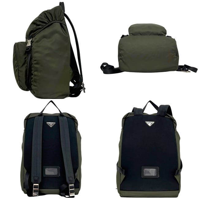 Prada Backpack Khaki Green Mimetico Tessuto