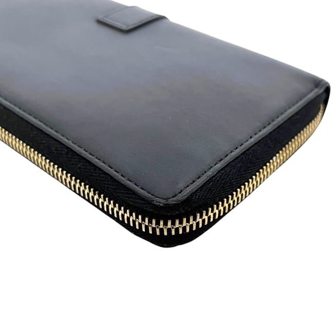 Saint Laurent Zip Around Wallet Black Cassandra Cfp