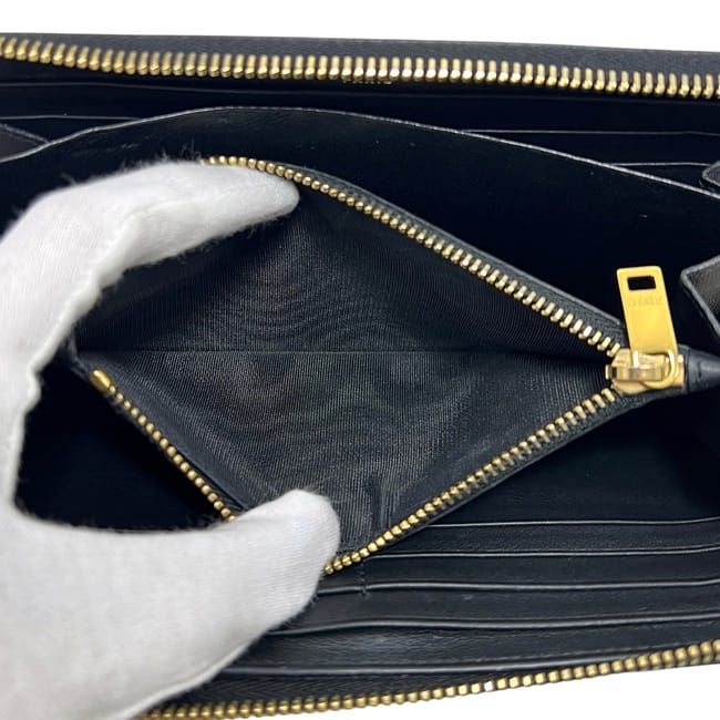 Saint Laurent Zip Around Wallet Black Cassandra Cfp