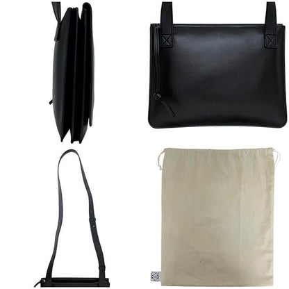 Loewe Shoulder Bag Gusset Flat Messenger Black