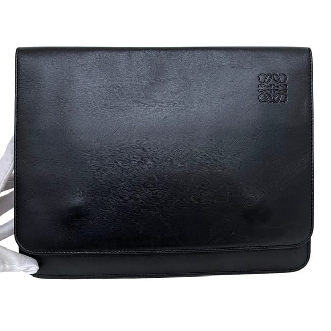 Loewe Shoulder Bag Gusset Flat Messenger Black