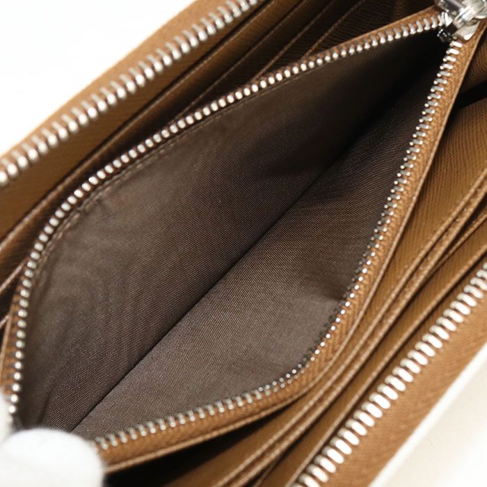 Prada Saffiano Leather Zip Around Wallet